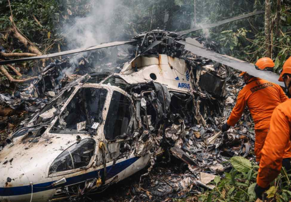 Accidente de helicóptero deja ocho fallecidos en Indonesia