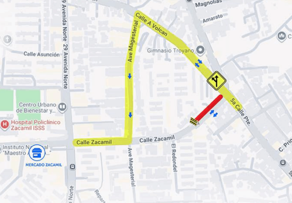 Atención conductores: cierre de carril en Zacamil desde el 2 de mayo