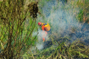 Incendio en maleza moviliza a Bomberos en carretera hacia Comalapa