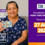 TSE recuerda que hoy vence el plazo para actualizar la residencia en el DUI y acceder al voto residencial
